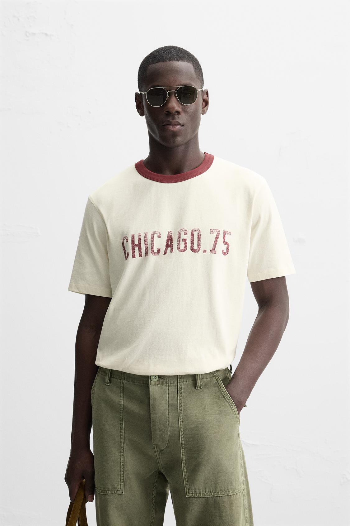 VINTAGE EFFECT PRINTED T-SHIRT