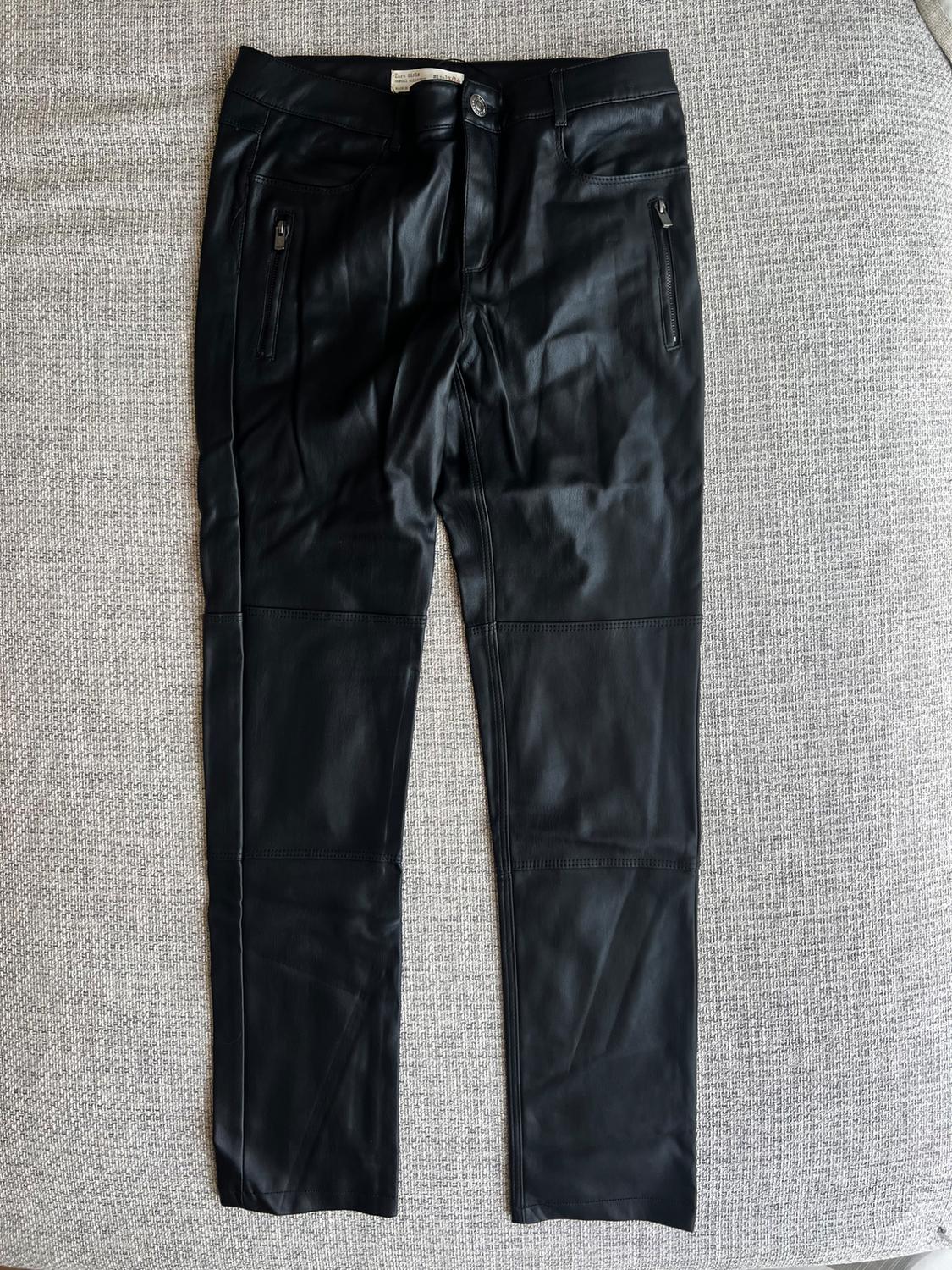 ZARA GIRLS FAUX LEATHER TROUSERS, SIZE 1314Y 164 CM - Image 6