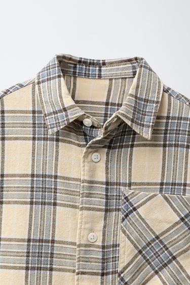 CHECK PRINT SHIRT - Mustard by Zara - Image 2