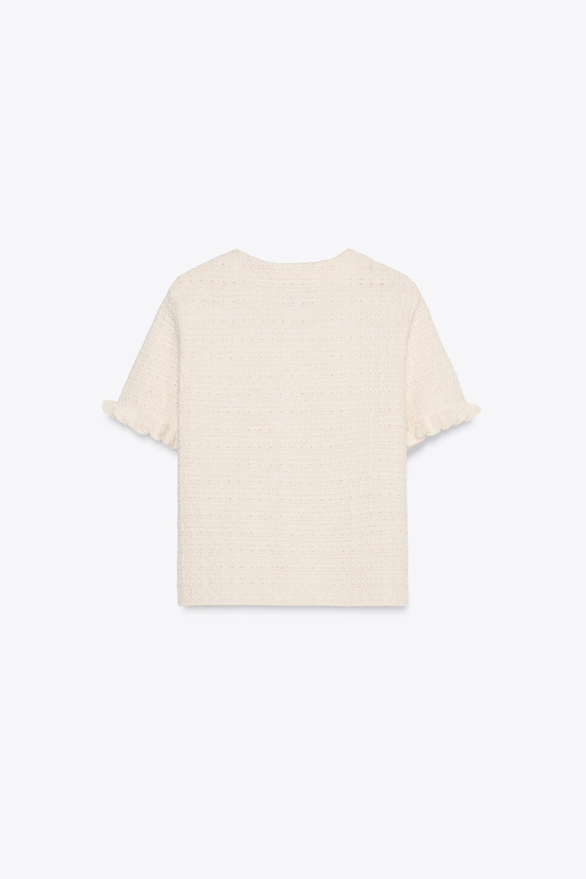 RUFFLED KNIT CARDIGAN