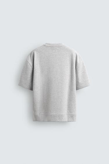 SWEAT COL ROND COUPE AMPLE - Gris chiné de Zara - Image 6