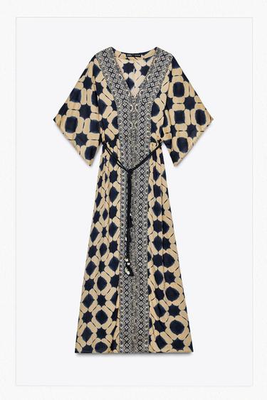 PRINTED KAFTAN DRESS - Multicoloured by Zara