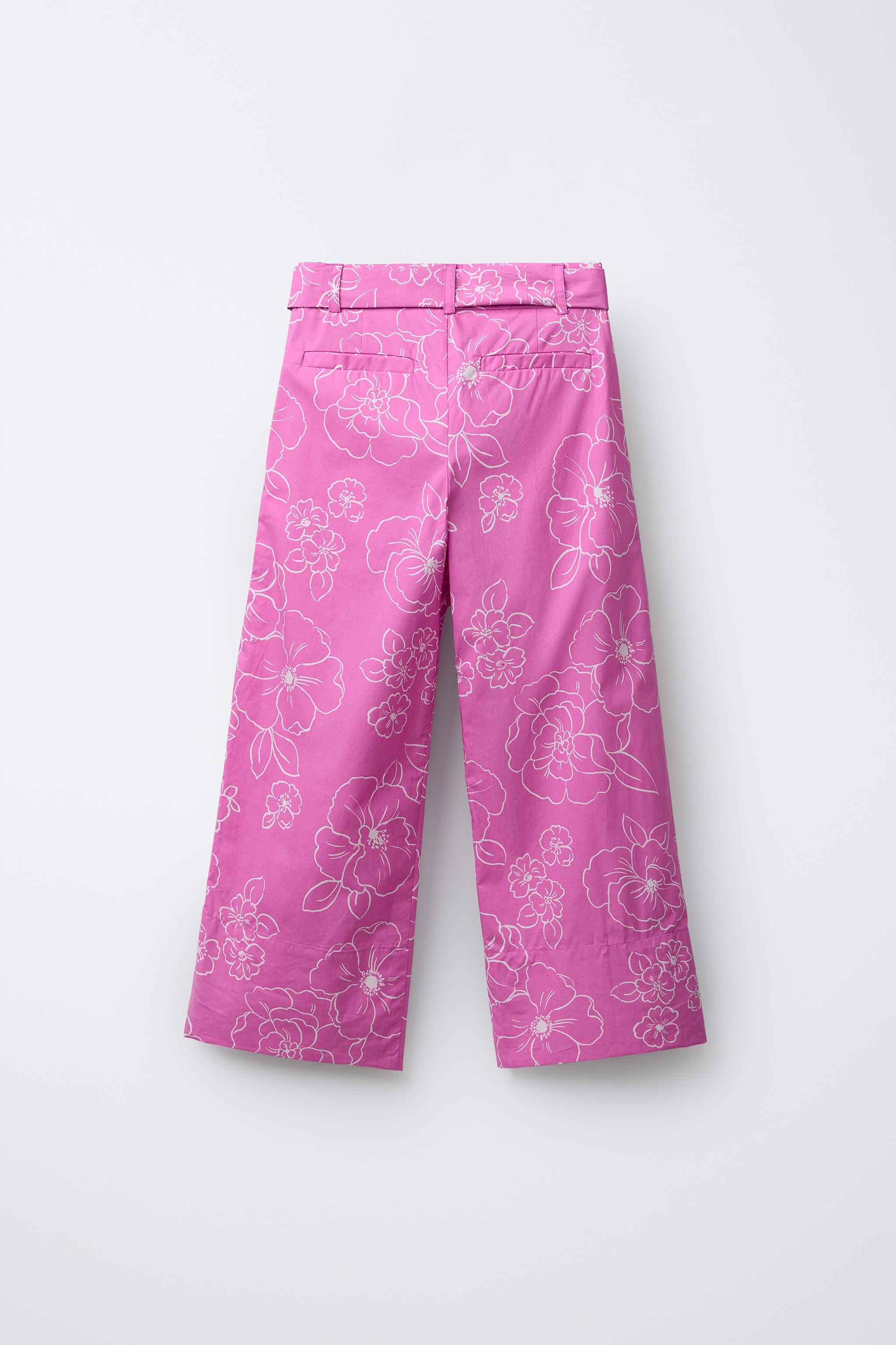 FLORAL PRINT SASH PANTS