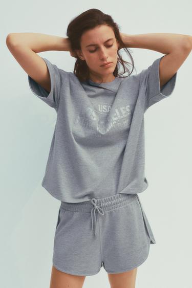 MOLETOM DE PLUSH COM FIO METALIZADO - Prata da Zara