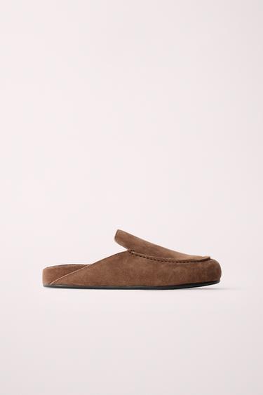 MULE EN CROÛTE DE CUIR CREATED BY CARAMEL LONDON X ZARA - Cuir de Zara