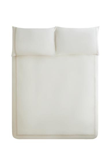 EMBROIDERED SATEEN DUVET COVER - Brown / Taupe by Zara