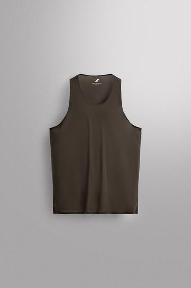 Zara LIGHTWEIGHT TECHNICAL TANK TOP - Dark brown - Image 0