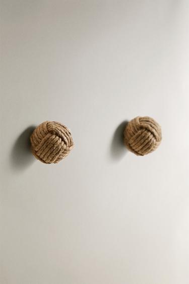 PACK OF KNOTTED DOOR KNOBS (PACK OF 2) - Light beige by Zara - Image 1