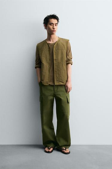 Zara 人造絲 - 亞麻 T 恤 LIMITED EDITION - 巧克力色 - 圖片 0