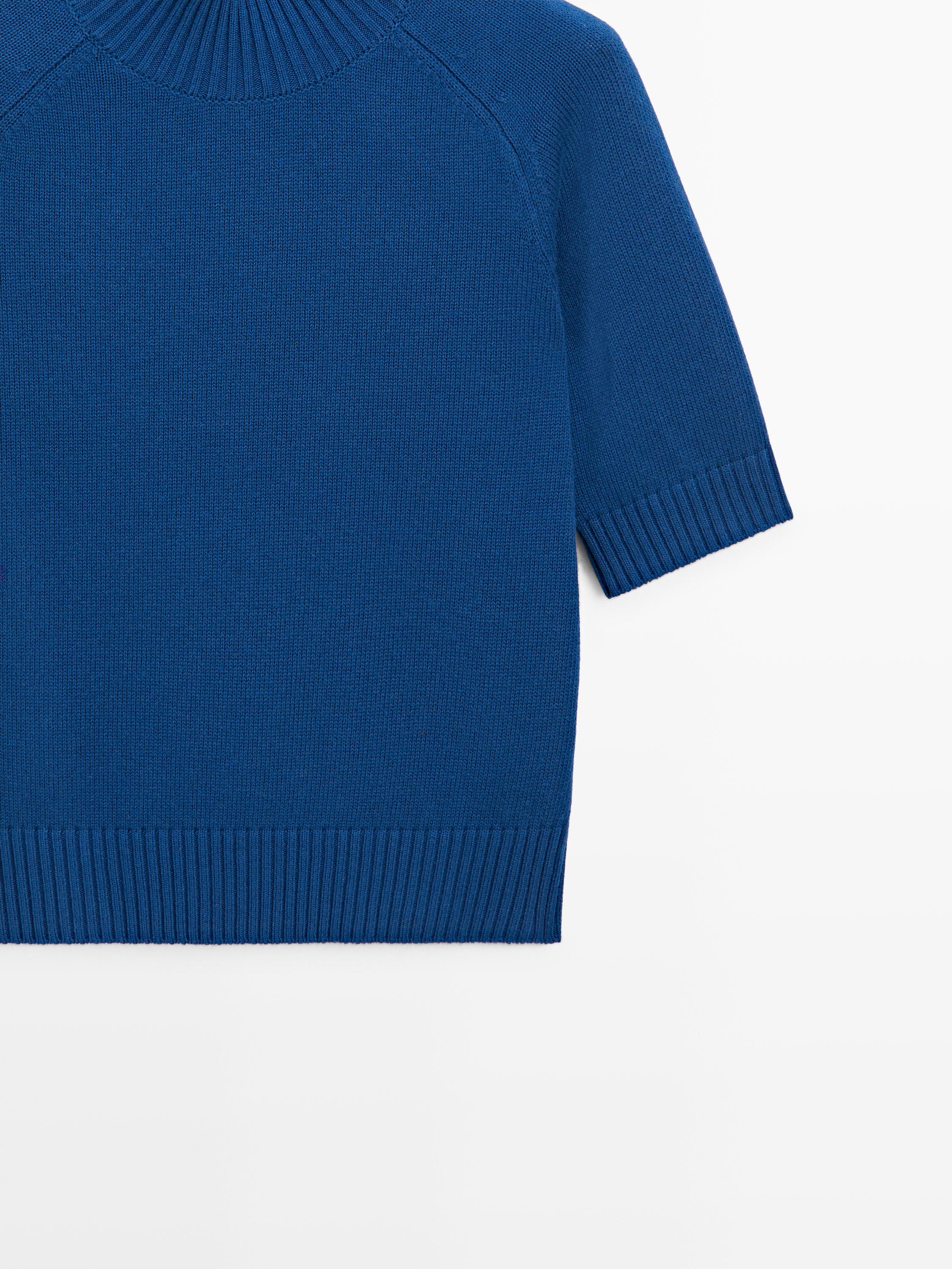 Cotton blend knit sweater
