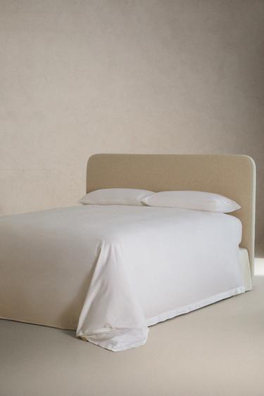 SATEEN DUVET COVER WITH SILK BORDER (300 THREAD COUNT) - Oyster-white by Zara - Image 1