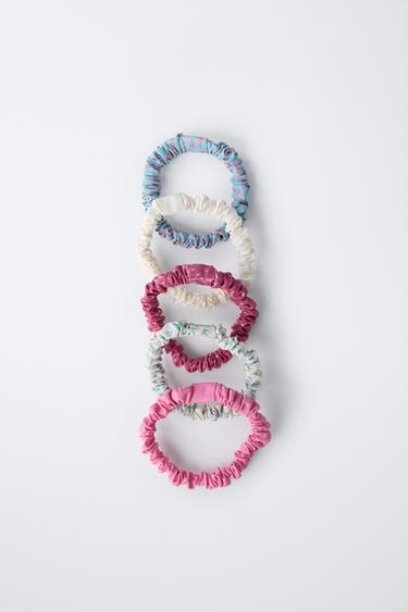 5-PACK OF FLORAL SCRUNCHIES - Pink by Zara