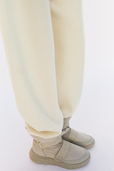 KNITTED WOOL BLEND TROUSERS X AND WANDER® - Ecru by Zara - Image 2