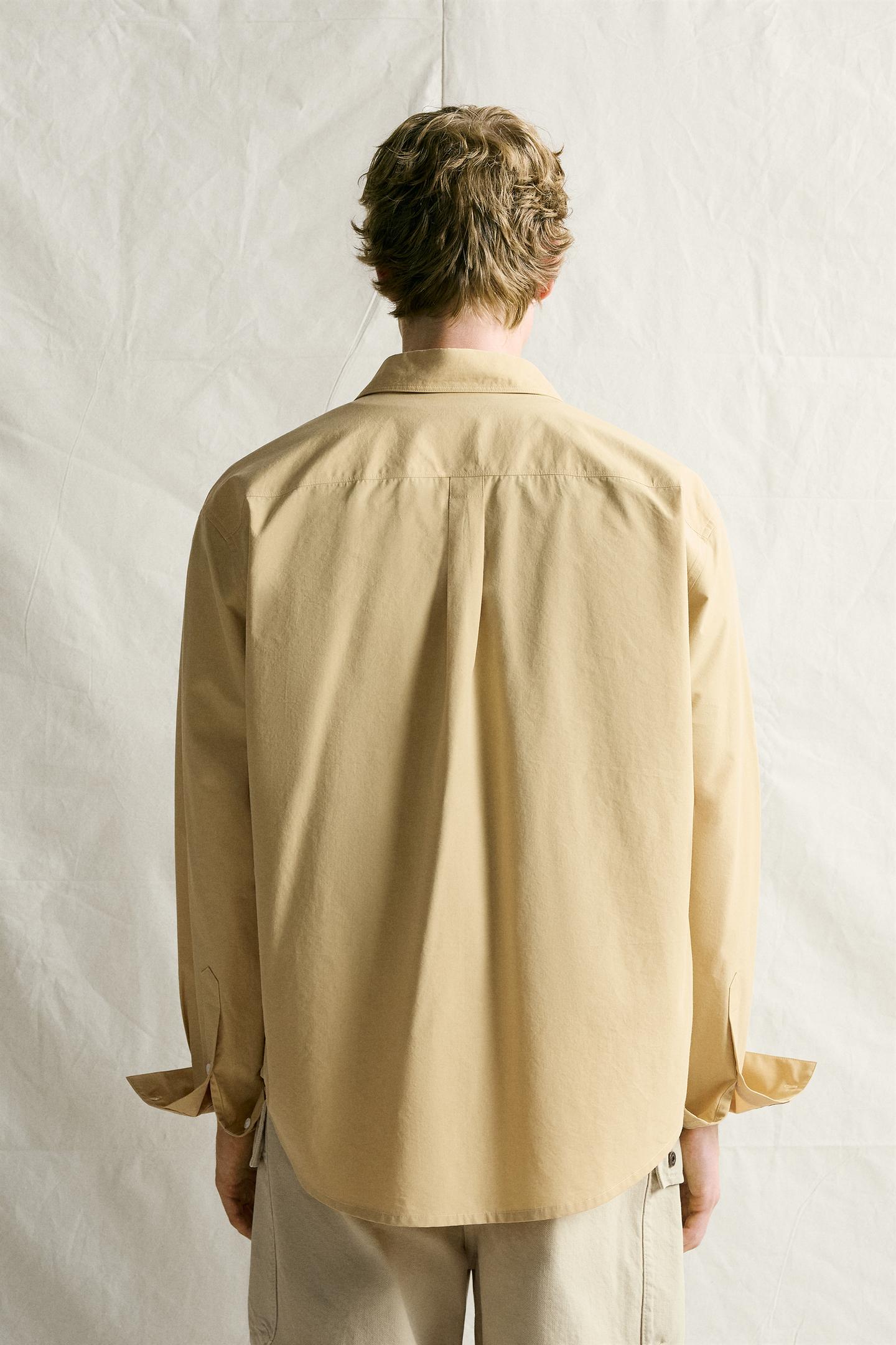 Мужская рубашка Zara Relaxed Fit Pocket — фото 3