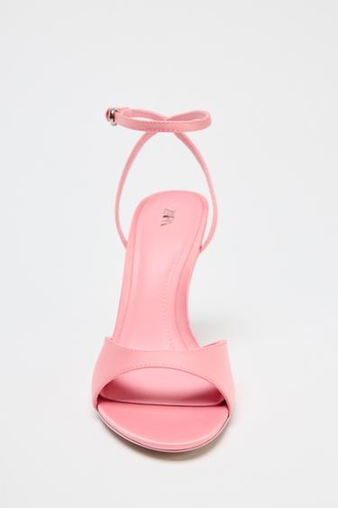 SATIN STILETTO HEEL SANDALS - Pink by Zara - Image 5