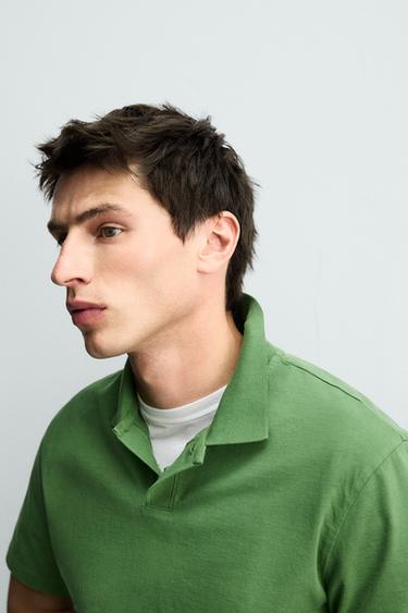 WASHED REGULAR FIT POLO SHIRT - Green by Zara - Image 5