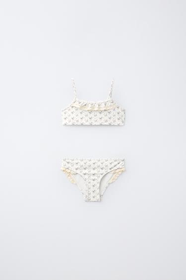 6-14 ANS/ BIKINI FLEURS ET DENTELLE - Beige de Zara - Image 0
