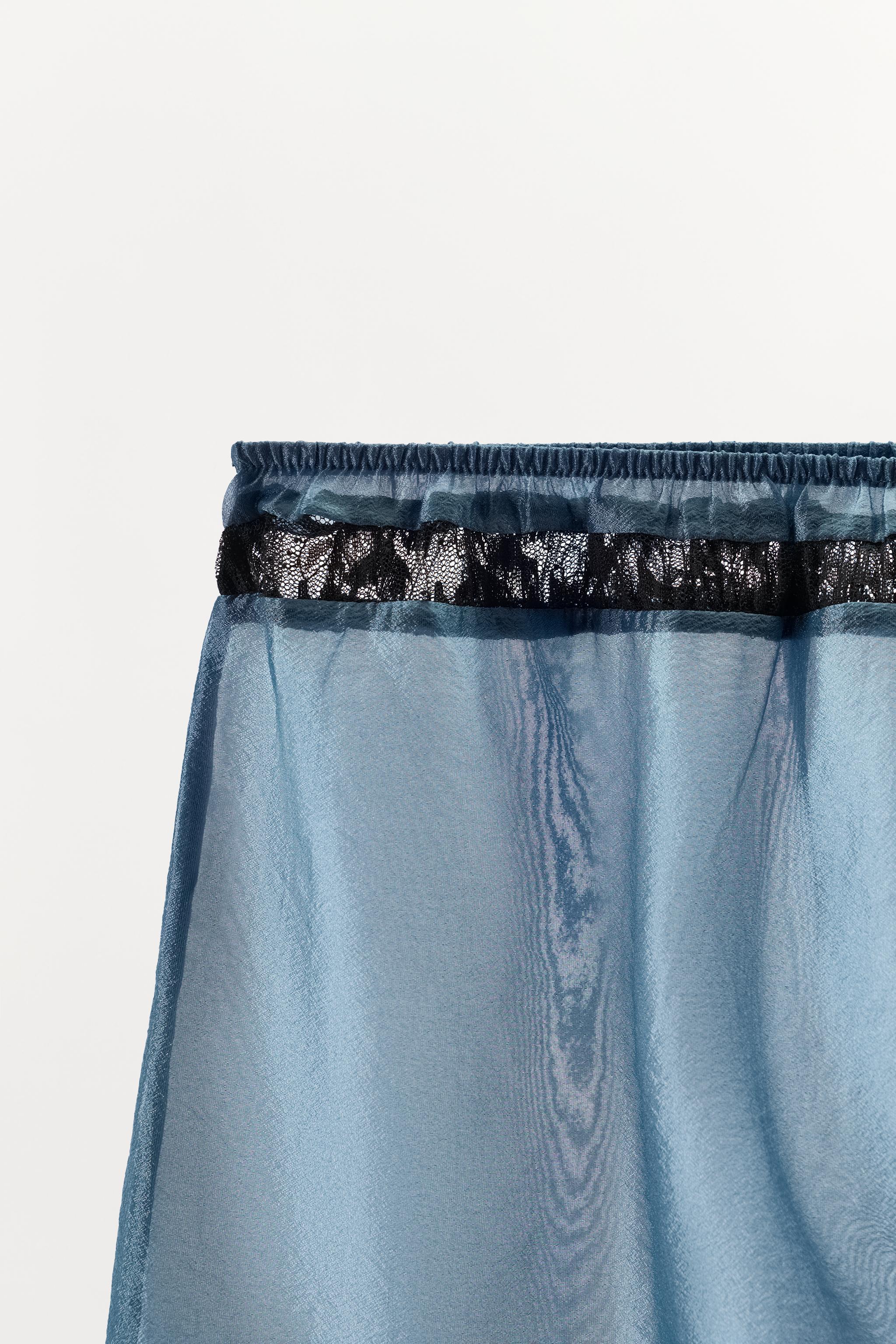 Женские шорты Zara CONTRAST LACE SHORTS — фото 9