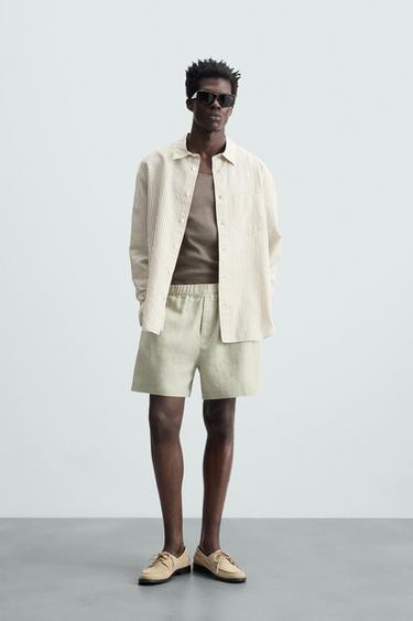 BERMUDA 100% LINO - Beige claro de Zara - Imagen 0