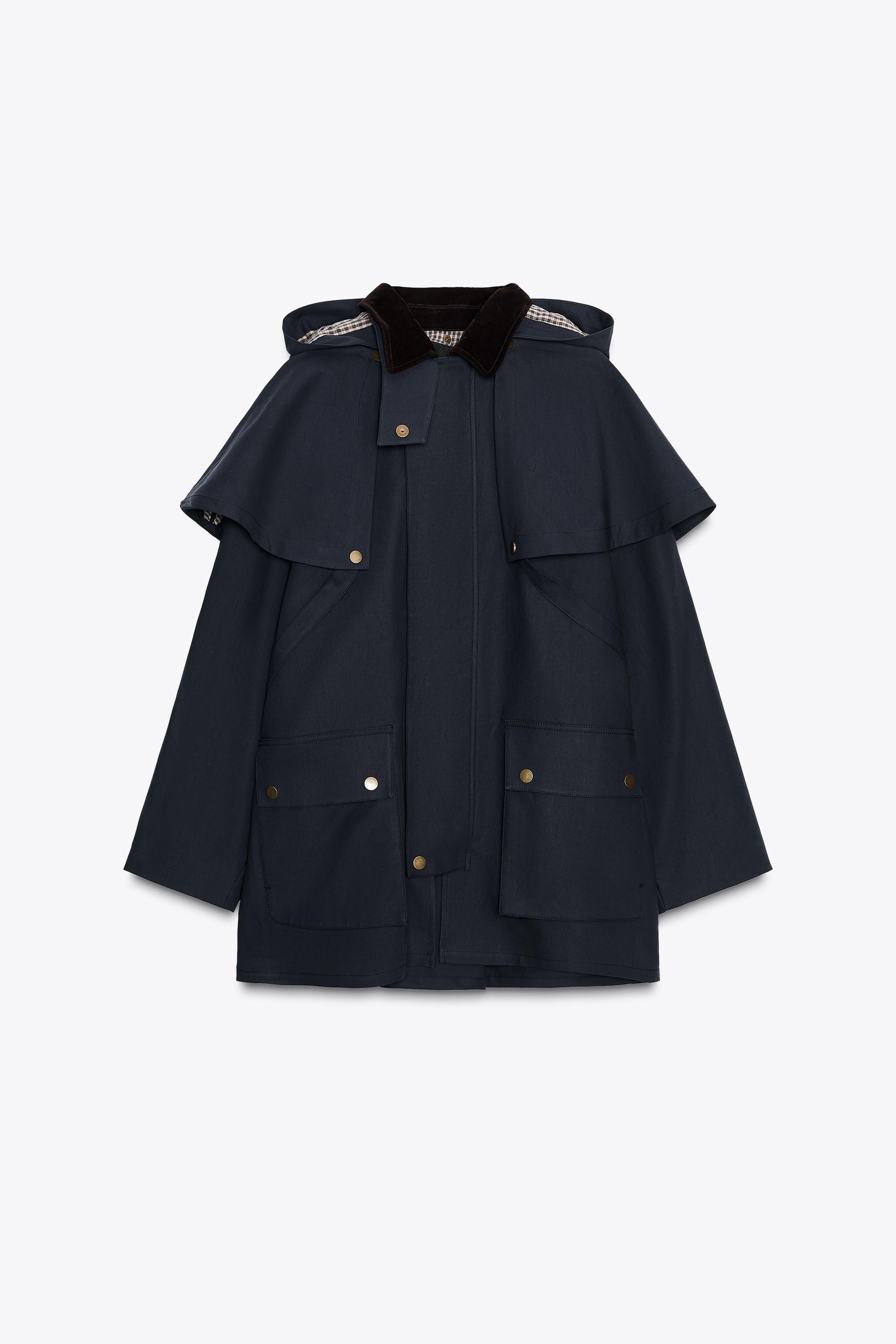 LIMITED EDITION CONTRAST COLLAR HOODIE TRENCH COAT ZW COLLECTION