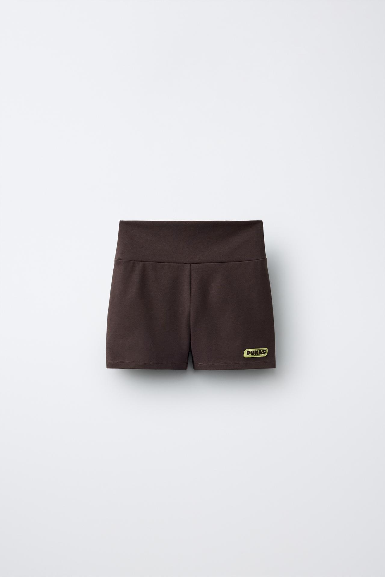 RIBBED CYCLING LEGGINGS PUKAS SURF — Brown
