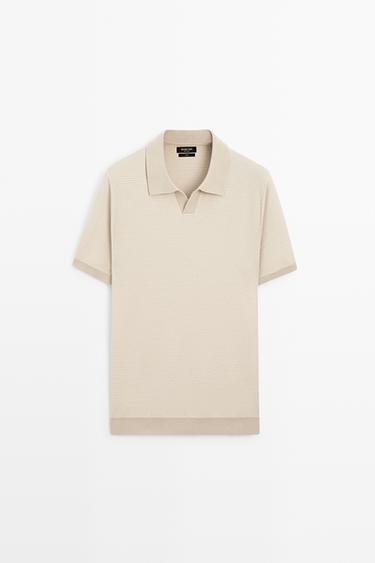 Zara 100% cotton contrast knit polo sweater - 152
