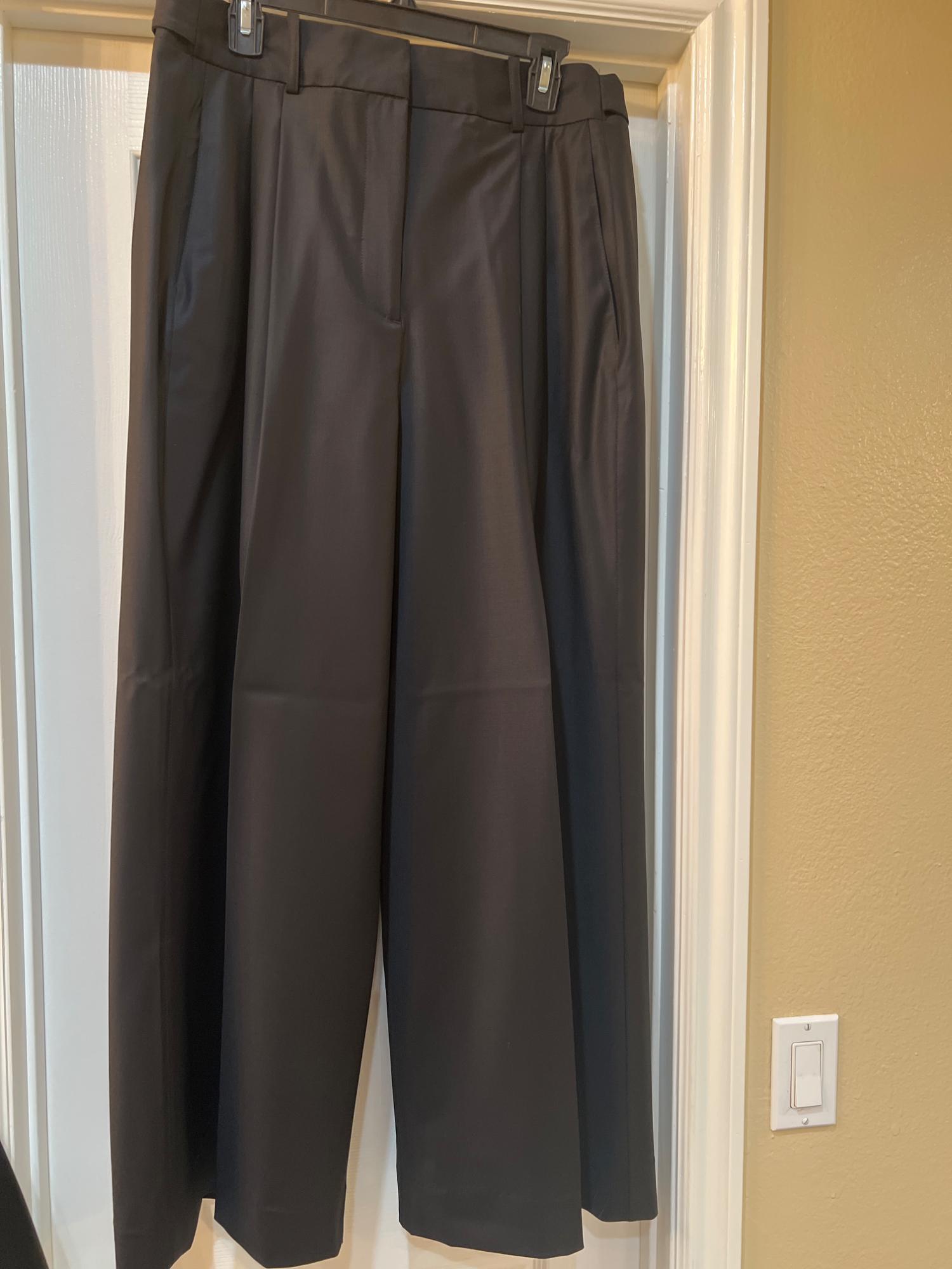 ZW COLLECTION WOOL BLEND MINIMALIST PLEATED PANTS