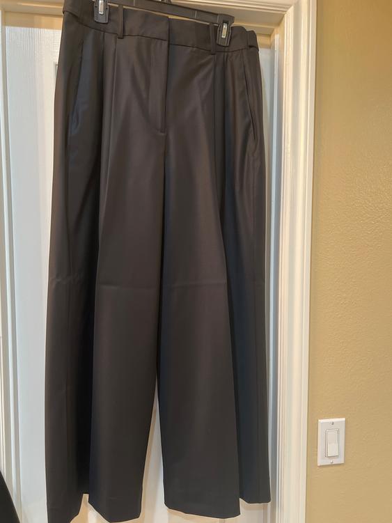 ZW COLLECTION WOOL BLEND MINIMALIST PLEATED PANTS