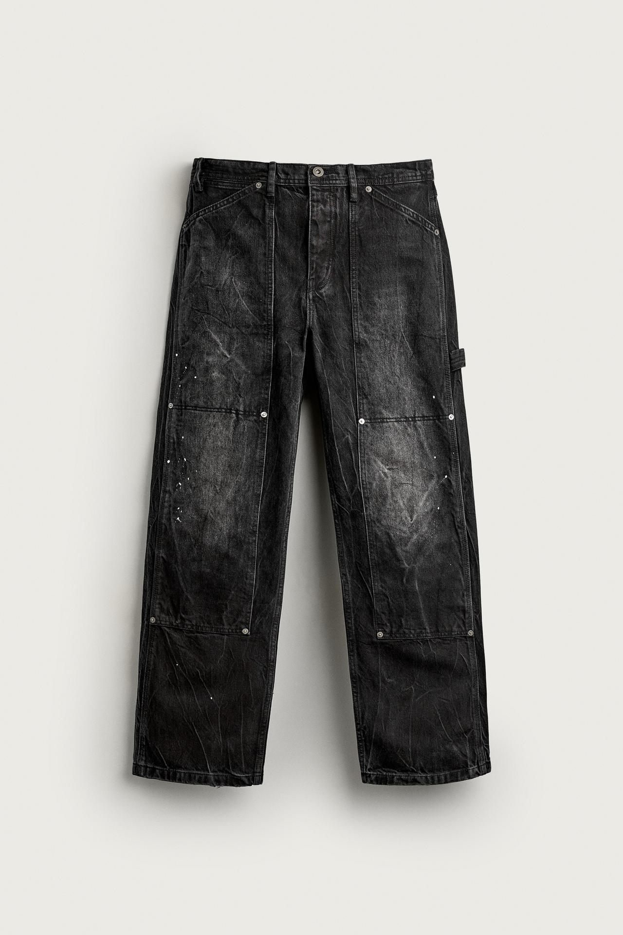 VINTAGE WASH CARPENTER TROUSERS — Charcoal