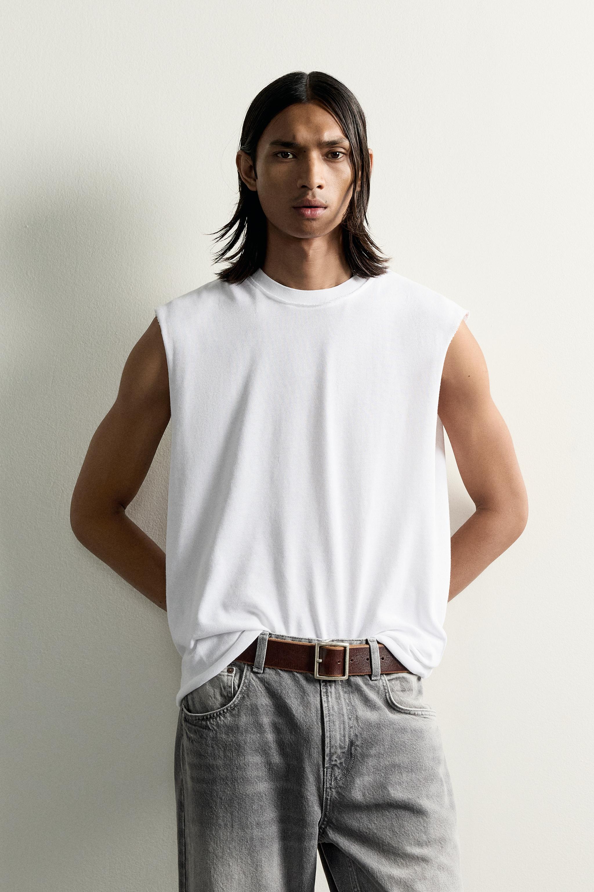 COTTON KNIT TANK TOP — White