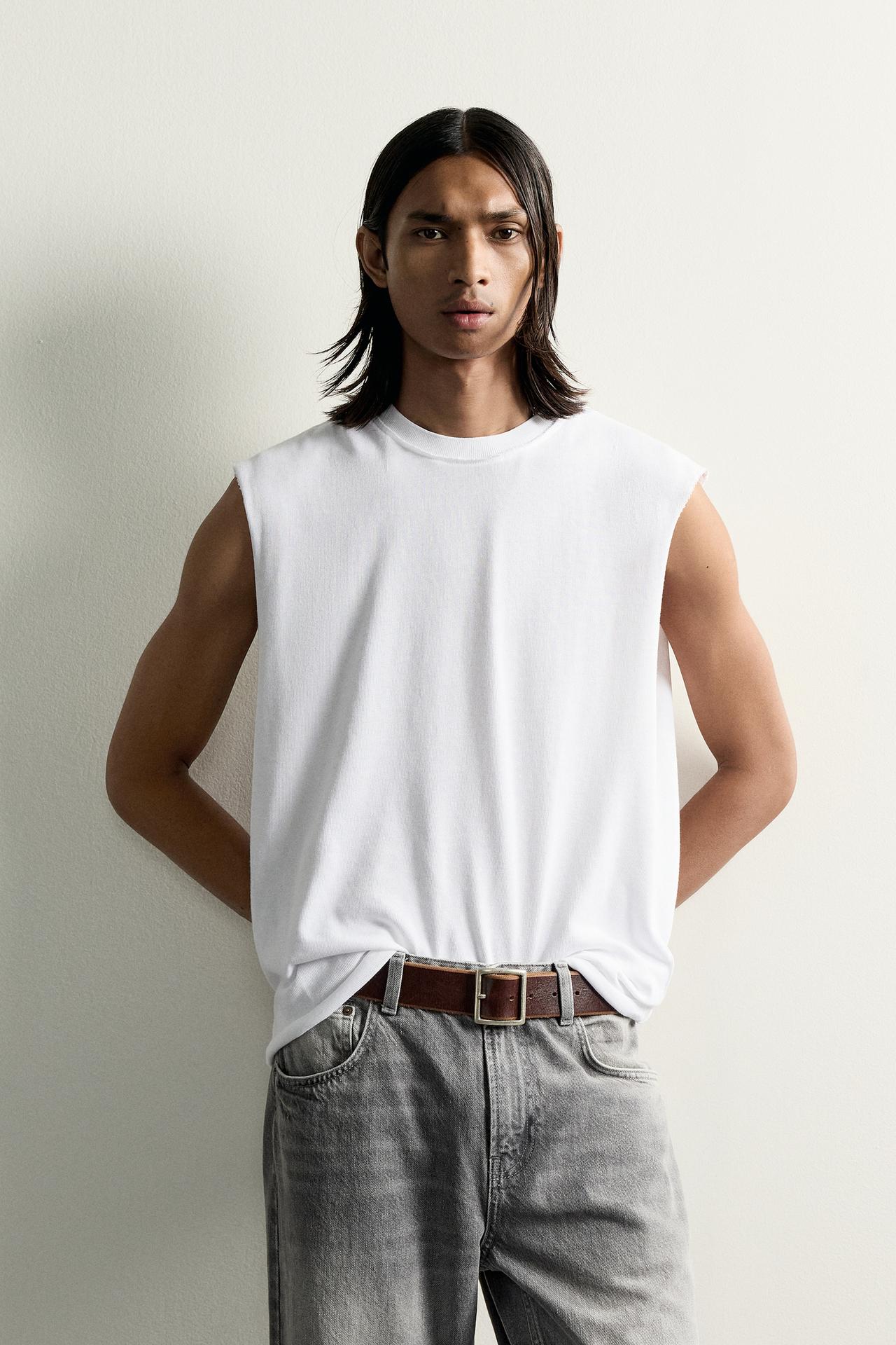 COTTON KNIT TANK TOP — White