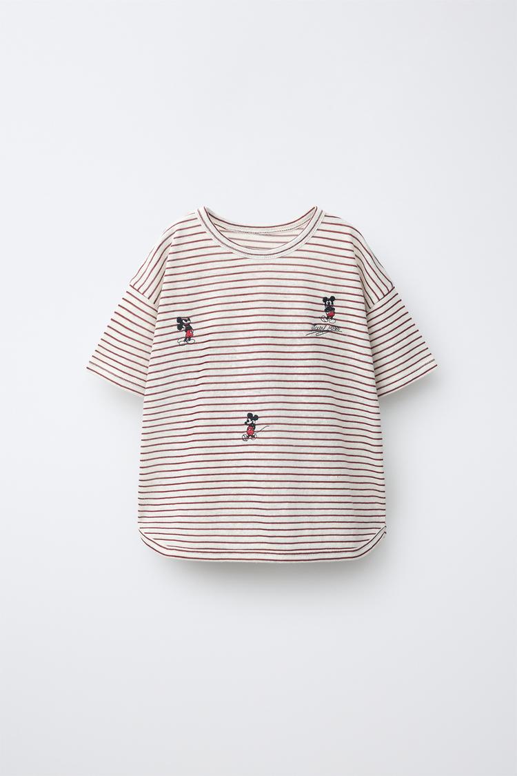 Camiseta rayas bordados mickey mouse disney
