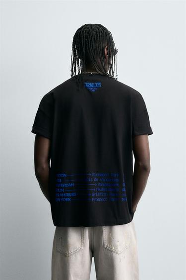 T-SHIRT WITH GRAPHIC TEXT - Black by Zara - Image 2