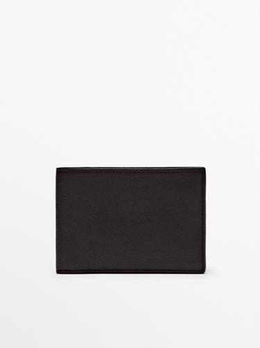 Cartera apaisada piel napa - Marrón de Zara
