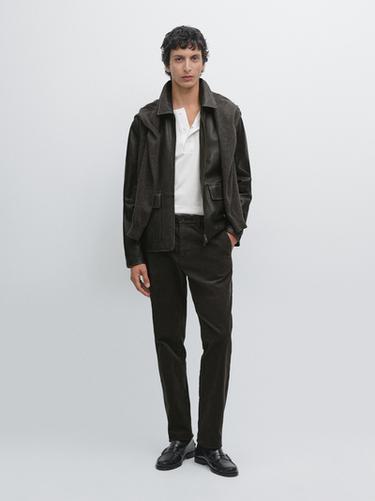 Zara Slim fit corduroy trousers - Steel