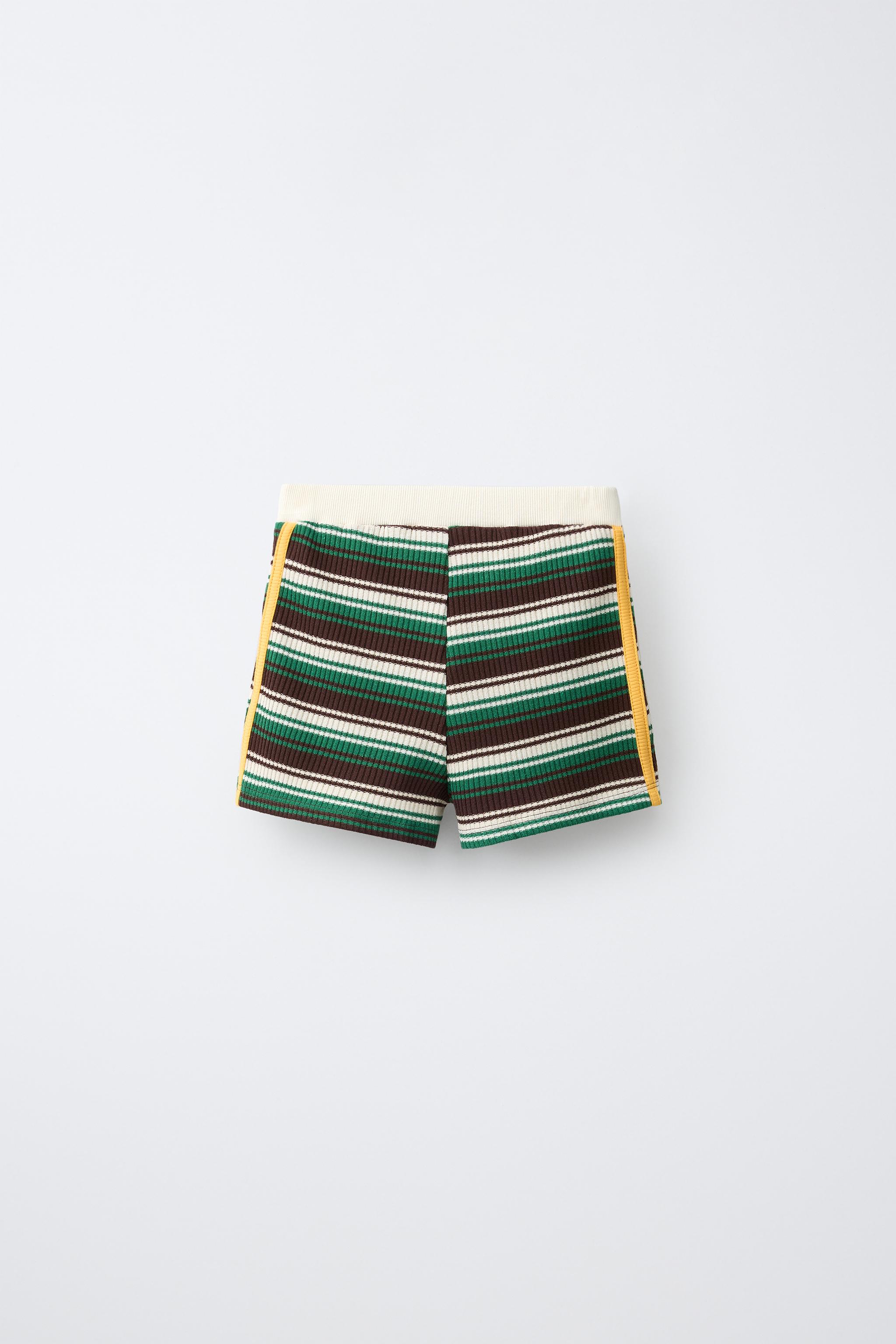 KNIT STRIPED SHORTS