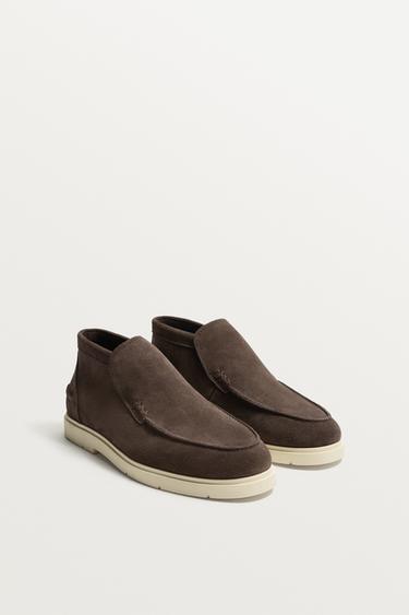 CASUAL LEATHER BOOTS - Brown by Zara