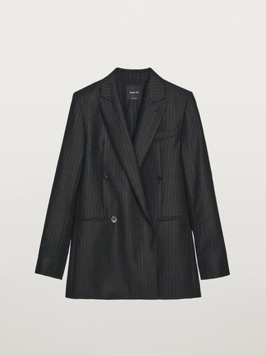 Blazer croisé 100 % laine - Gris de Zara