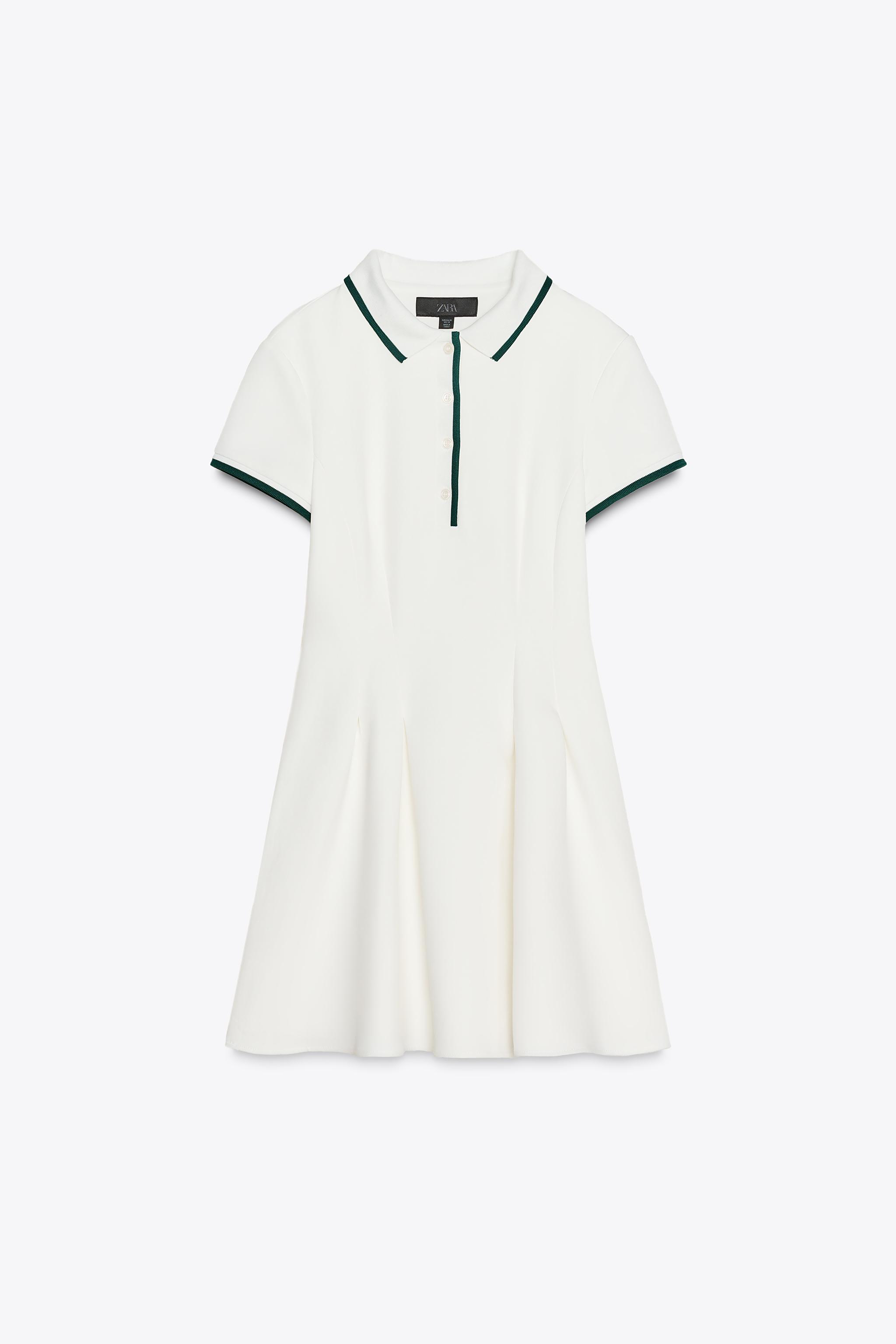 スペイン発送 ZARA ショートリブドレス ゴデッツ 上品カジュアル ゴデット入りリブショート丈ワンピース - ホワイト | ZARA Japan