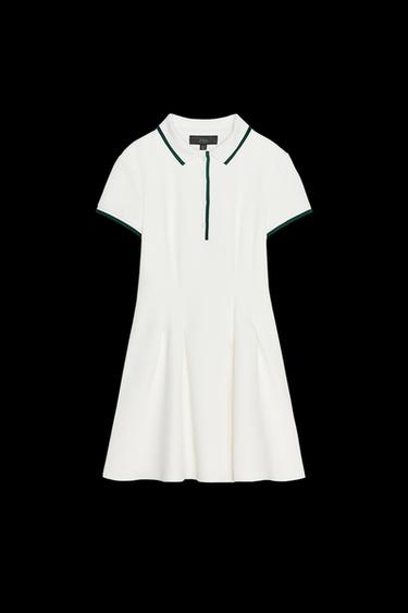 SHORT RIBBED DRESS WITH GODETS - White by Zara - Image 0