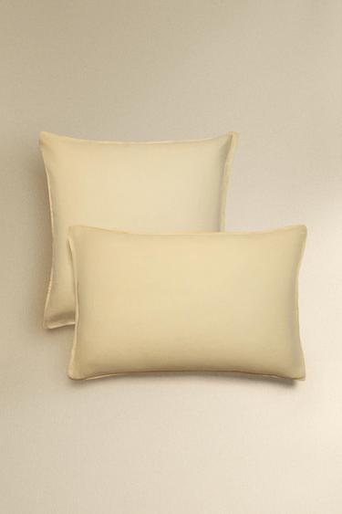 Zara (140 GxM²) WASHED LINEN PILLOWCASE - Yellow - Image 0