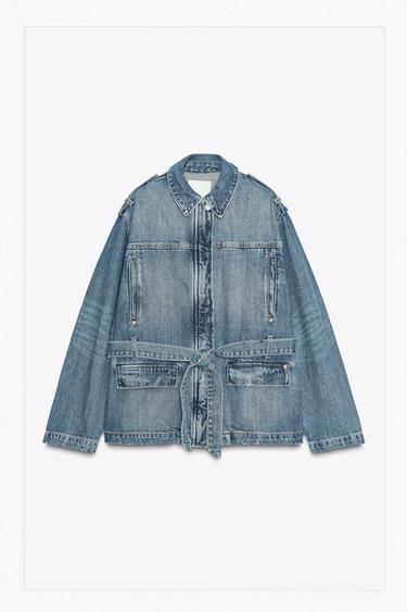 VESTE LONGUE EN DENIM TRF - Bleu de Zara