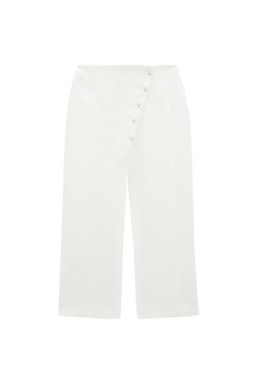LINEN BLEND MIDI SKIRT