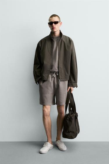 WASHED BASIC JOGGER BERMUDA SHORTS - Grey by Zara