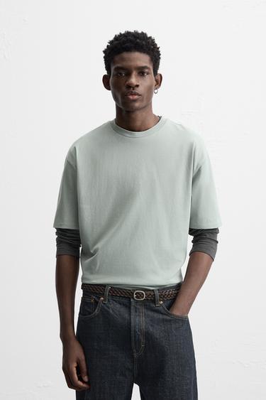CAMISA TEXTO BORDADO - Verde / Azul de Zara