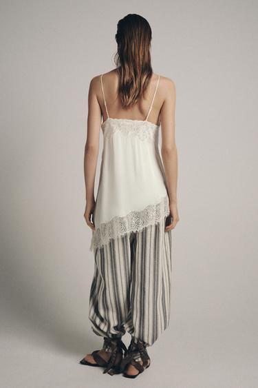 ZW COLLECTION LACE-TRIMMED CAMISOLE TOP - White by Zara - Image 3