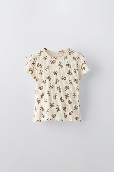 CAMISETA CANALÉ ESTAMPADA - Marrón de Zara