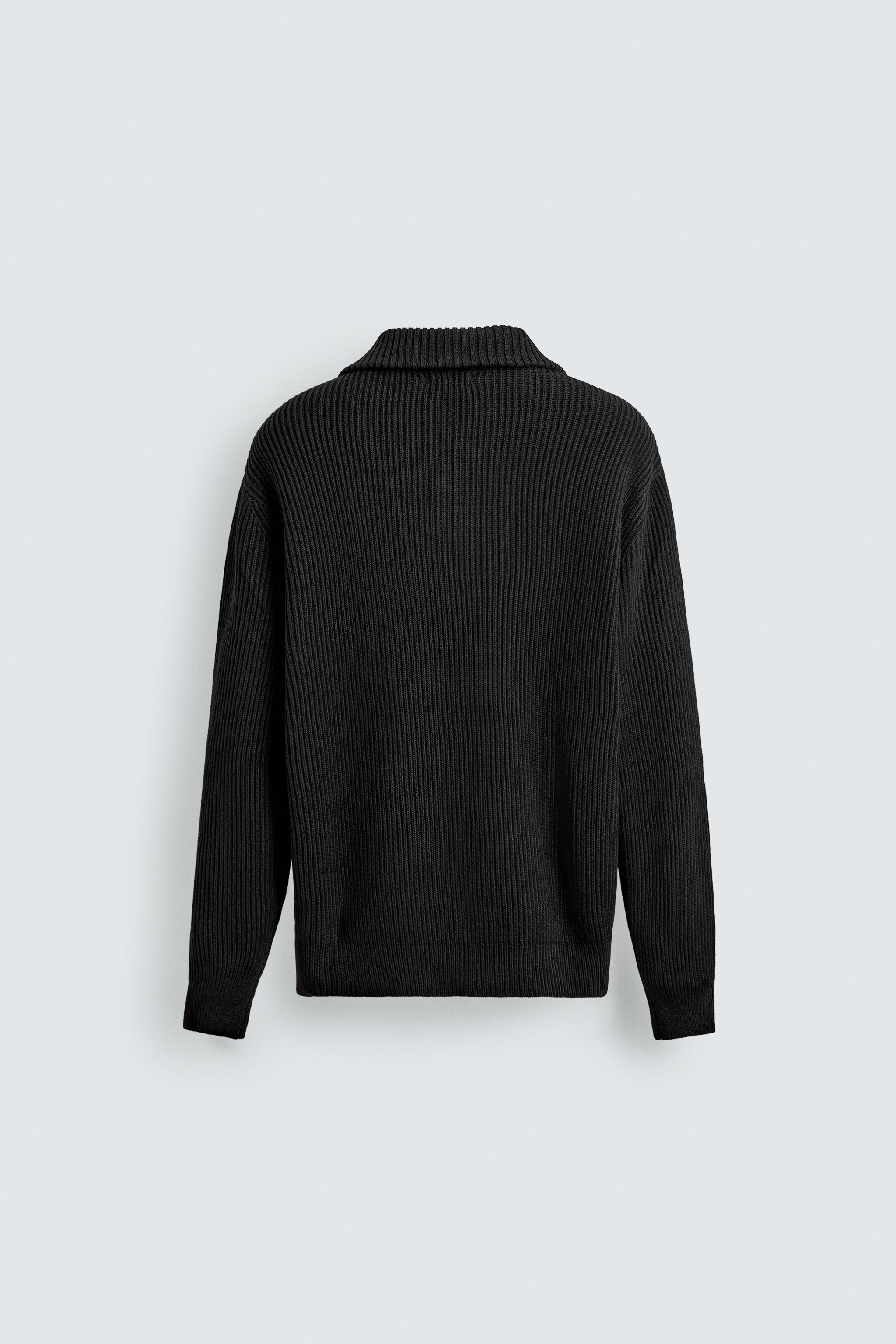 PURL KNIT QUARTER-ZIP JUMPER