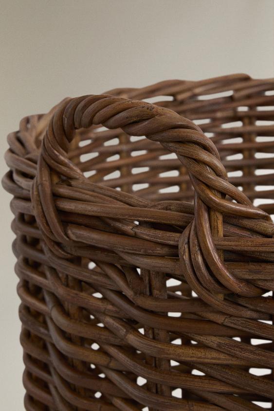 CORBEILLE ROTIN RONDE - Beige clair de Zara - Image 2