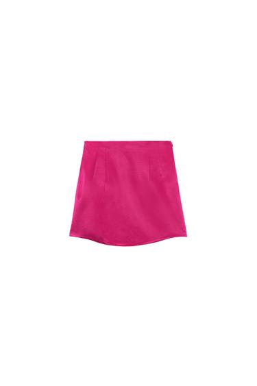 SATIN-FINISH MINI SKIRT